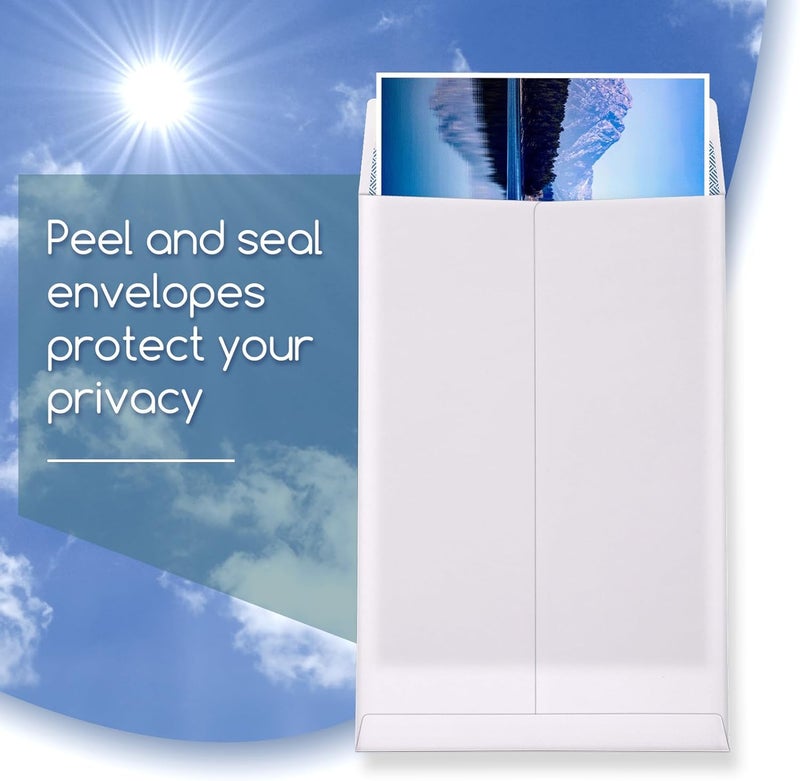 Outdoramic 6x9 Envelopes, 250 Pack Security Catalog Envelopes Self Seal, Small White Envelopes for Mailing, Organize, Storage, Home, Office - Image 4